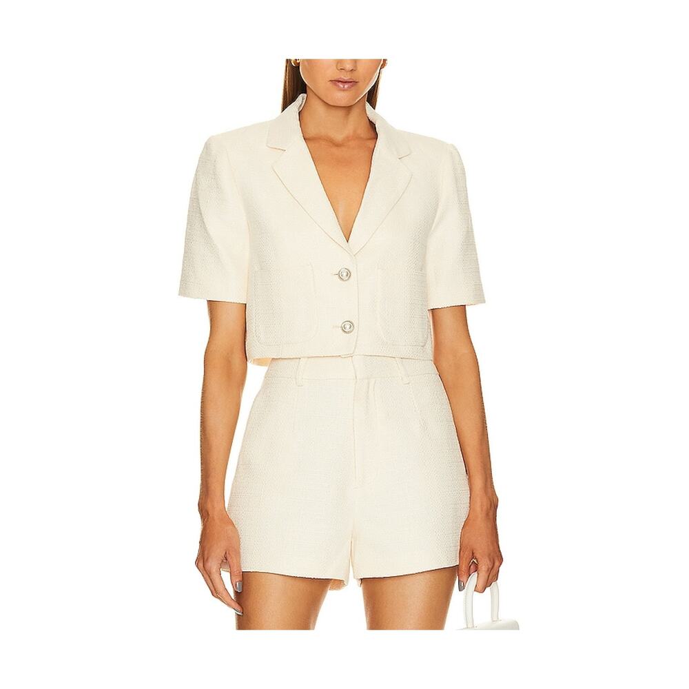 Astr The Label 'Siarah' White Tweed Jacket Size S